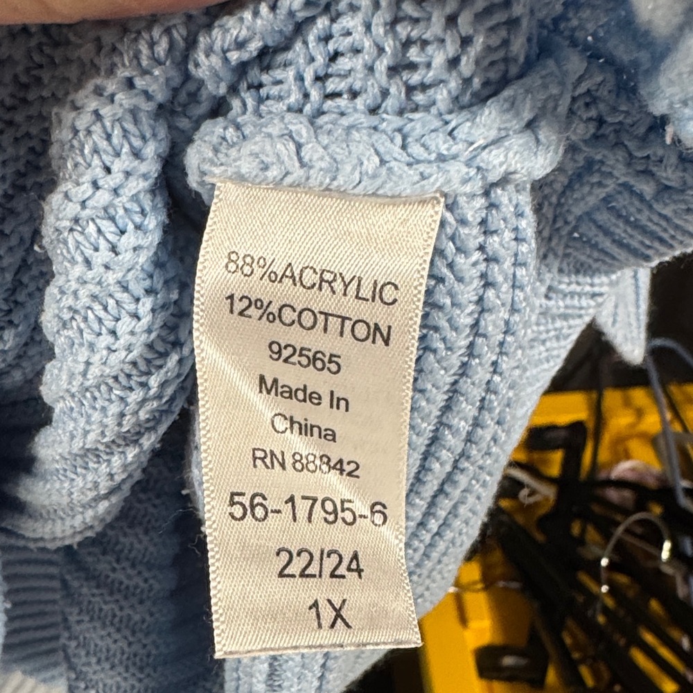 Light Blue Ribbed Sweater - Picture 3 of 5
